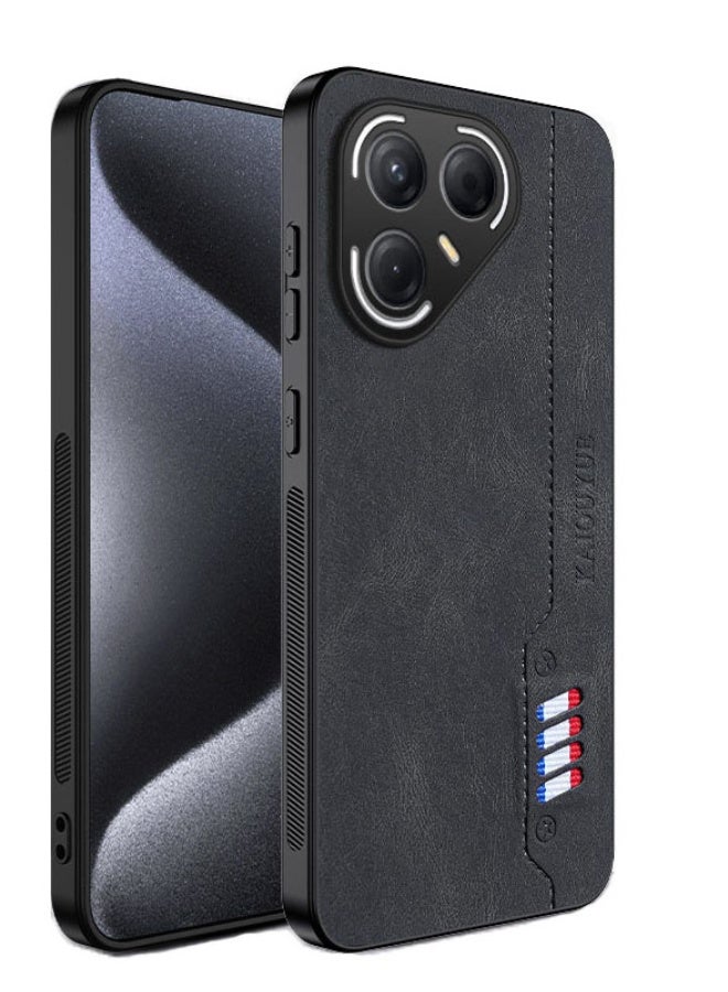 general Leather Case for Tecno Pova 7 Ultra, Soft Ultra Thin Retro Cover with Camera Protection Anti Fall Cover - Image 1