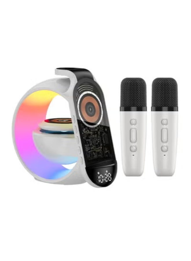 إتش إكس دي زومليون شاحن لاسلكي 3 في 1 مع سماعة بلوتوث LED ملونة ومنبه – إضاءة ليلية RGB ومكبر صوت ومحطة شحن سريعة ومصباح طاولة لغرفة النوم والمكتب - Image 2