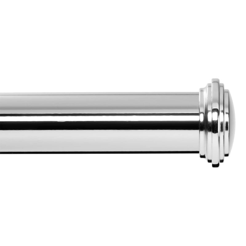 Ivilon Window Curtain Rod Decorative End Cap Design 1 Inch Rod 16 to 28 Inch Side Curtain Rod Chrome