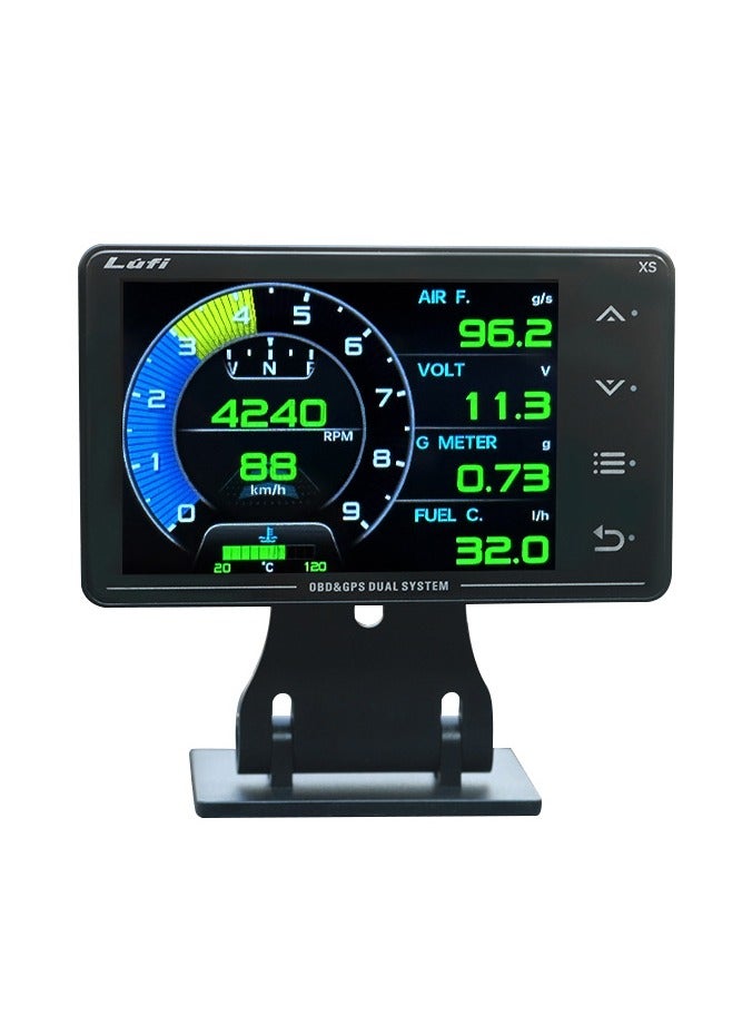 Lufi Xs Obd Gauge Display, GPS Speedometer,car inclinometer, Boost Gauge, RPM Meter, Heads up Display for car,Multifunction Digital Gauge Cluster - Image 1