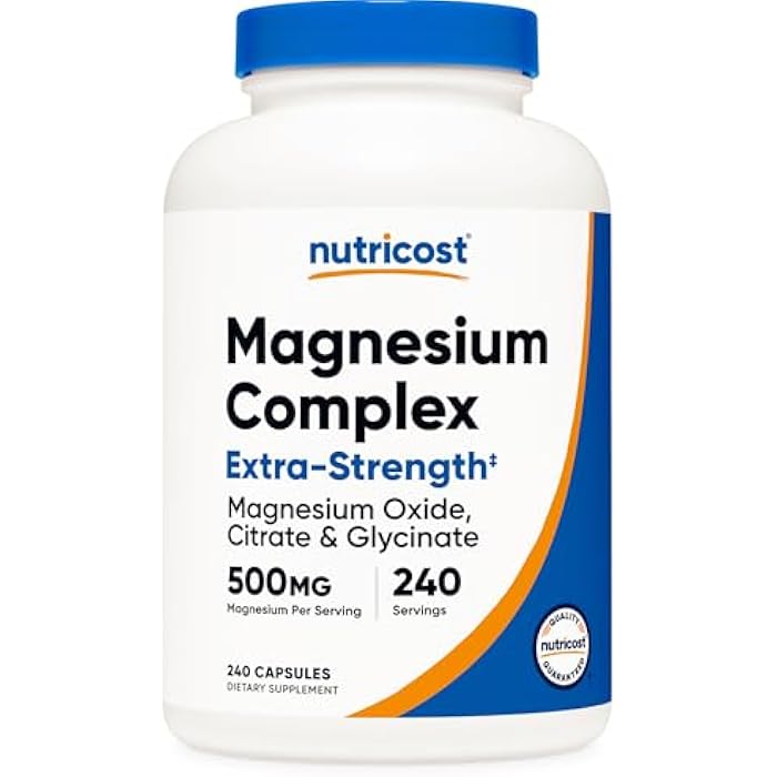Nutricost Magnesium Complex Extra Strength 500mg, 240 Capsules - Magnesium Oxide, Citrate, and Glycinate - Gluten Free and Non-GMO - Image 1