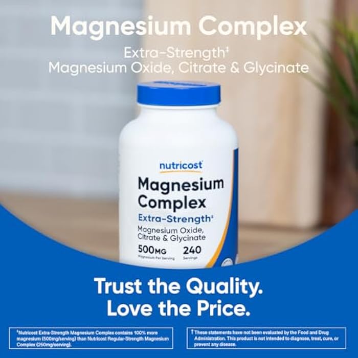 Nutricost Magnesium Complex Extra Strength 500mg, 240 Capsules - Magnesium Oxide, Citrate, and Glycinate - Gluten Free and Non-GMO - Image 5