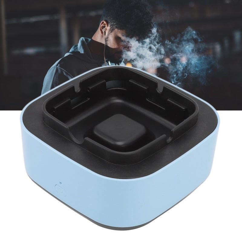 Smokeless Ashtray: Blue, Natural Air Suction Structure - Negative Ion Purification, Multifunctional Air Purifier for Home, Business and Travel - Image 1