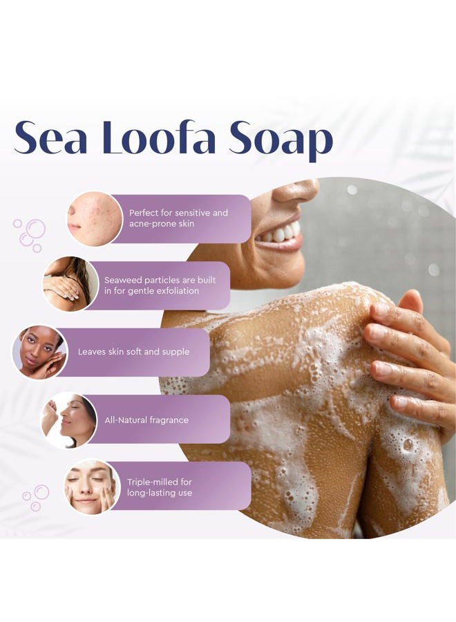 Baudelaire EOSVAP Baudelaire Exfoliating Soap, Sea Loofa Bath Soap & Body Soap, Natural Soap, Triple Milled with 100% Natural Fragrance, 2% Seaweed and Sustainable Palm Oil - 5 oz (COMES IN 6 PIECE BOX!) - Image 3