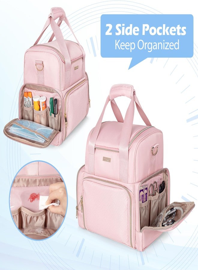 Prokva Large Medicine Organizer Bag, Pill Bottle Bag with 3 Portable Bags, Double-Layer Medication Case for Travel First Aid Home Storage, Pink(Empty Bag Only - Image 4