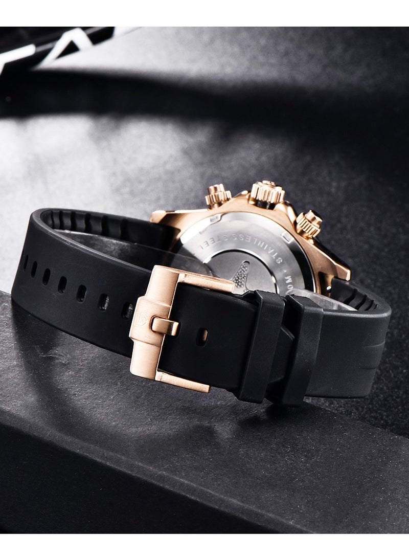 PAGANI DESIGN Men's Watches Chronograph Quartz Stainless Steel Waterproof Wrist Watch for Men Gold Black PD1664  - Image 5