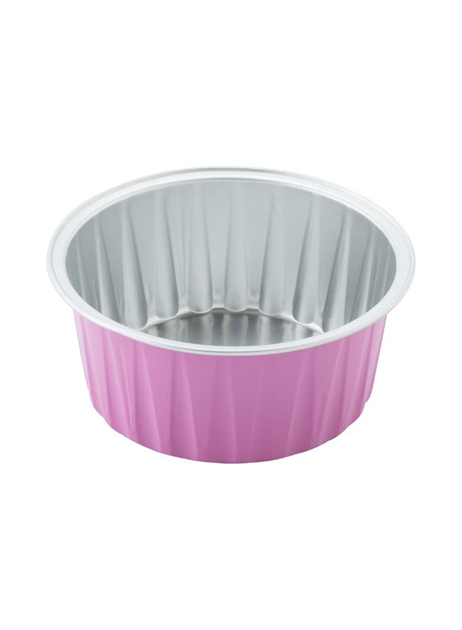Restaurantware 4 Ounce Disposable Ramekins, 100 Round Creme Brulee Disposable Cups - Oven-Safe, For Cupcakes And Muffins, Pink Aluminum Disposable Baking Cups, Freezer-Safe, Lids Sold Separately - Image 1