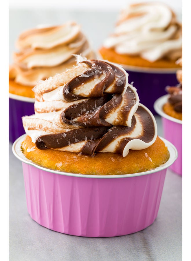 Restaurantware 4 Ounce Disposable Ramekins, 100 Round Creme Brulee Disposable Cups - Oven-Safe, For Cupcakes And Muffins, Pink Aluminum Disposable Baking Cups, Freezer-Safe, Lids Sold Separately - Image 5