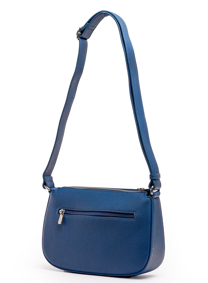 David Jones- Minimal Cross Body Semi Moon Bag for women model cm6708B- The original Casual style Dream bag- Faux leather cross body and shoulder bag