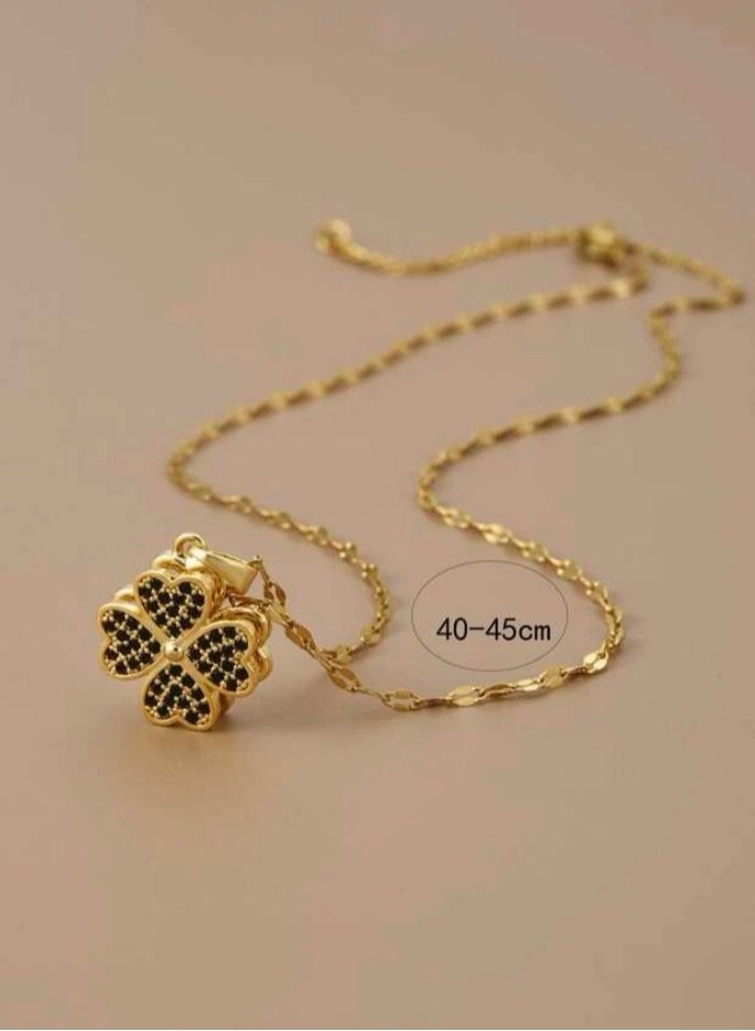 نون-شى سلسال مطلي باللون الذهبي عيار 18 بتعليقة دوارة - Image 3