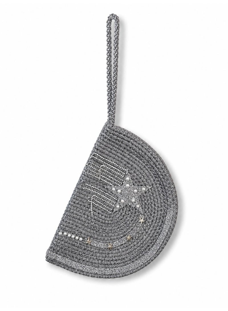 LIFESTYLISH Handbags raffia With a sparkling star and pearl details ZK-1 - Grey - Image 5