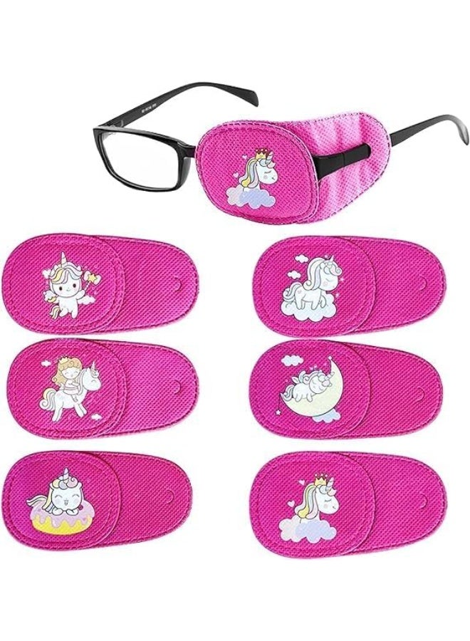 HZYH 6 Pcs Eye Patches for Kids, Eye Patch for Glasses, Upgraded 3D Contoured Design, Cute Pattern Design, Kids Reusable Eye Patch for Treating Lazy Eye Amblyopia Strabismus, Left - Image 1