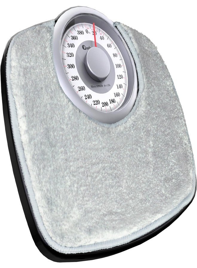 Adamson A25 Scales for Body Weight - Up to 400 LB - New - 5.3" Dial on 12.4" x 10.2" Platform - Anti-Skid Rubber Surface - Bathroom Scale Analog - Durable with 20-Year Assurance - w/Rug - Grey - Image 1