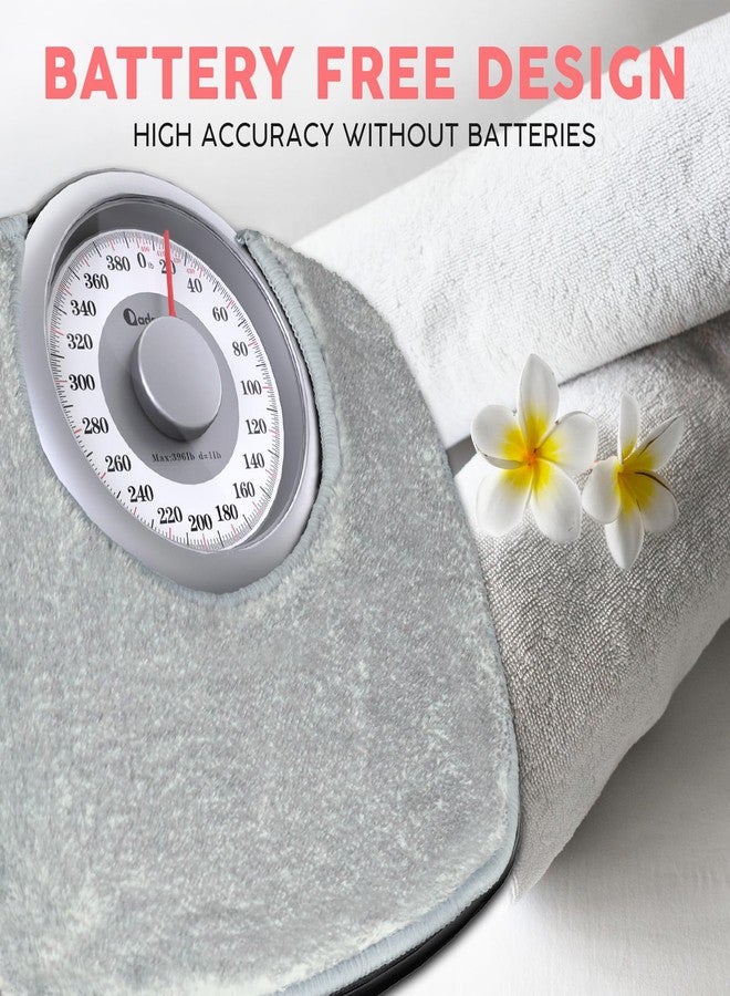 Adamson A25 Scales for Body Weight - Up to 400 LB - New - 5.3" Dial on 12.4" x 10.2" Platform - Anti-Skid Rubber Surface - Bathroom Scale Analog - Durable with 20-Year Assurance - w/Rug - Grey - Image 5