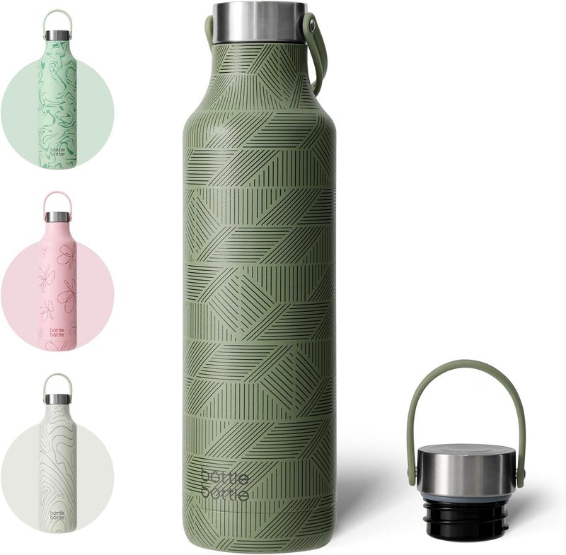 bottle bottle Bottlebottle 600Ml Vacuum Flask Stainless Steel Cow Flask Bpa Free Leak Proof Double Wall For Carbonated Drinks Thermal Bottle For School Office Outdoor (Green) - Image 1