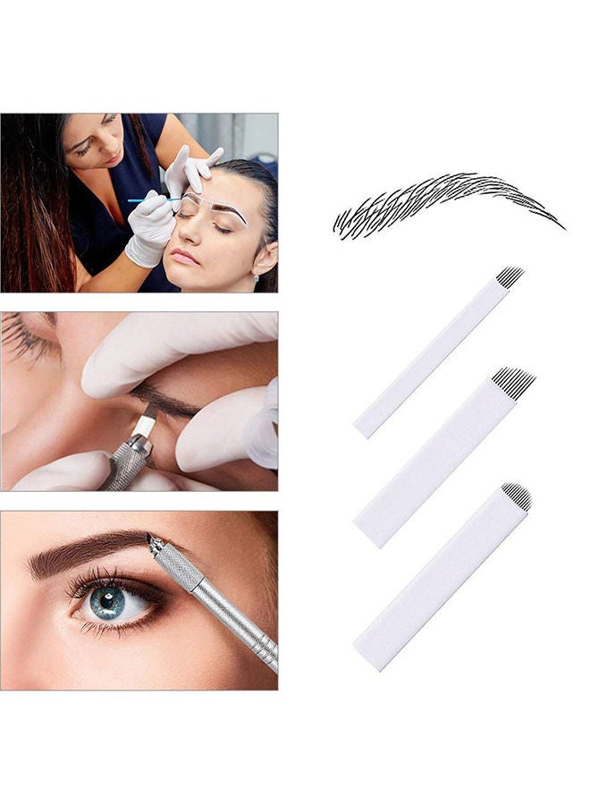 Generic 30pcs Microblading Needles Shape of 7 Pins 12 Pins U18 Pins and Microblade Pen Permanent Makeup Manual Eyebrow Tattoo Needle Assorted Microblading Blades Kits  - Image 3