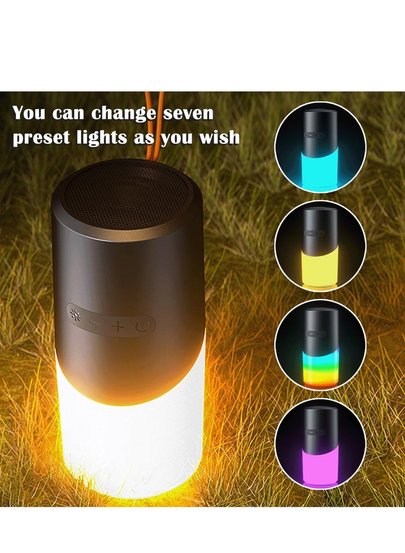 SYOSI Portable Bluetooth Speaker, 7 Preset Light Modes, Bluetooth 5.3, IPX5 Waterproof, 20m Long Range, Perfect for Camping, Hiking, Mountaineering, Outdoor Activities and Cycling - Image 4
