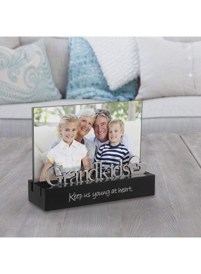 Malden International Designs Grandkids Desktop Expression with Silver Word Attachment Picture Frame, 4x6, Black - Image 4