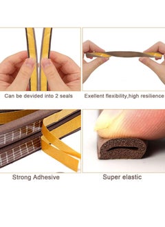PAMEER Door Weather Stripping Window Seal Strip for Doors and Windows Self Adhesive Foam Weather Strip Door Seal Soundproof Seal Strip Insulation EPDM D Type 32ft or 10m Pack of 2  - Image 4