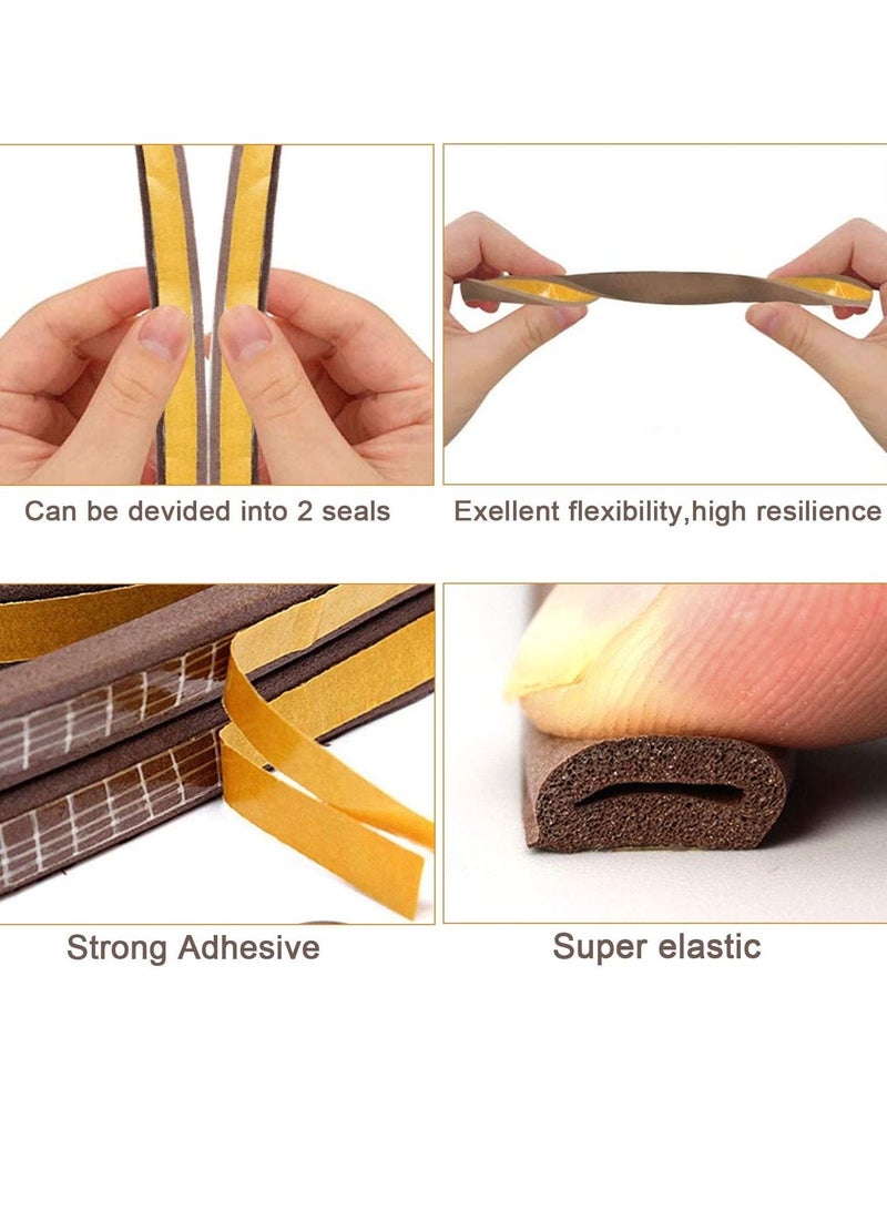 PAMEER Door Weather Stripping Window Seal Strip for Doors and Windows Self Adhesive Foam Weather Strip Door Seal Soundproof Seal Strip Insulation EPDM D Type 32ft or 10m Pack of 2  - Image 4
