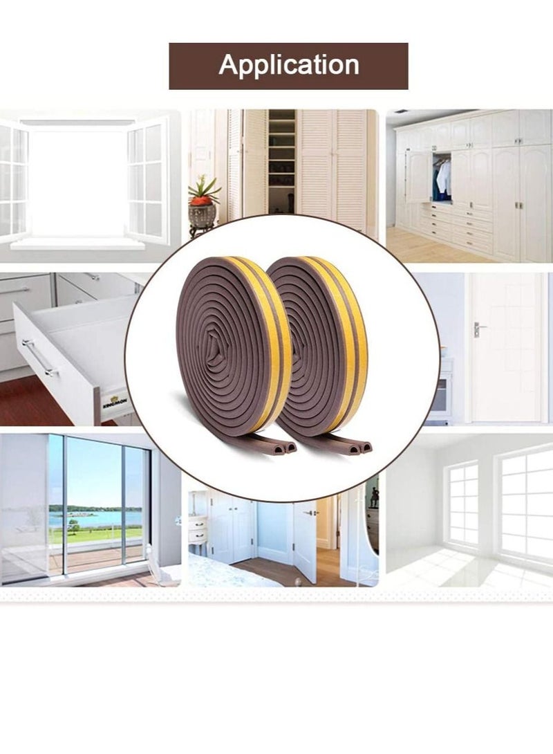 PAMEER Door Weather Stripping Window Seal Strip for Doors and Windows Self Adhesive Foam Weather Strip Door Seal Soundproof Seal Strip Insulation EPDM D Type 32ft or 10m Pack of 2  - Image 2