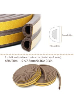 PAMEER Door Weather Stripping Window Seal Strip for Doors and Windows Self Adhesive Foam Weather Strip Door Seal Soundproof Seal Strip Insulation EPDM D Type 32ft or 10m Pack of 2  - Image 5
