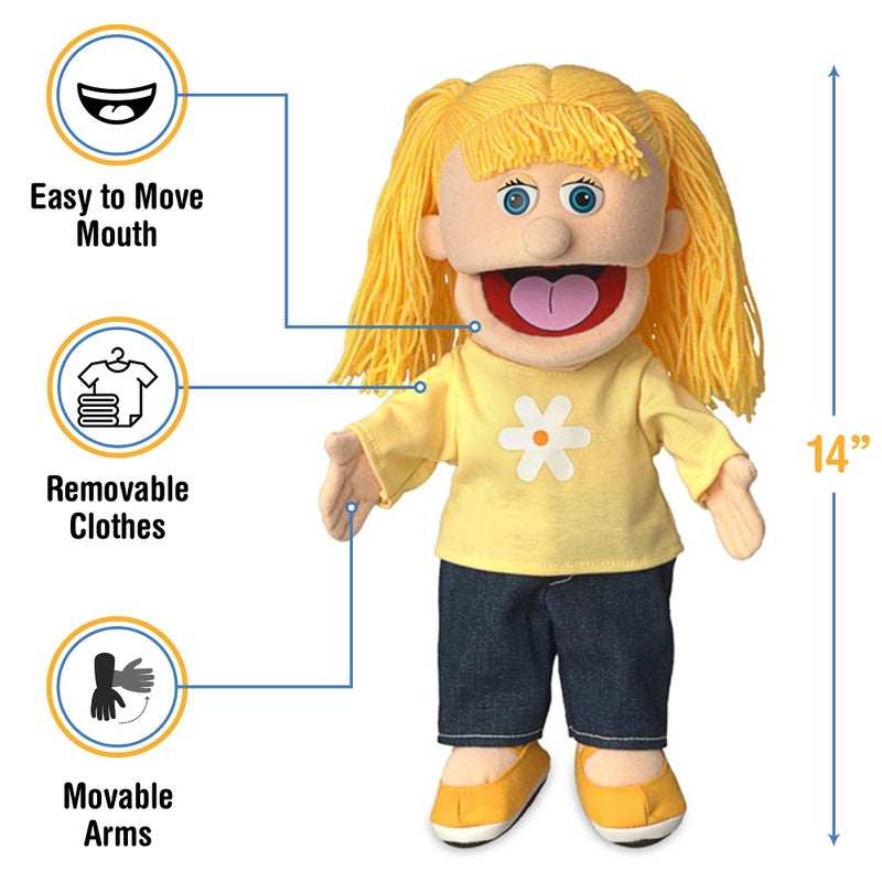 Silly Puppets 14" كاتي، فتاة الخوخ، دمية يد - Image 3
