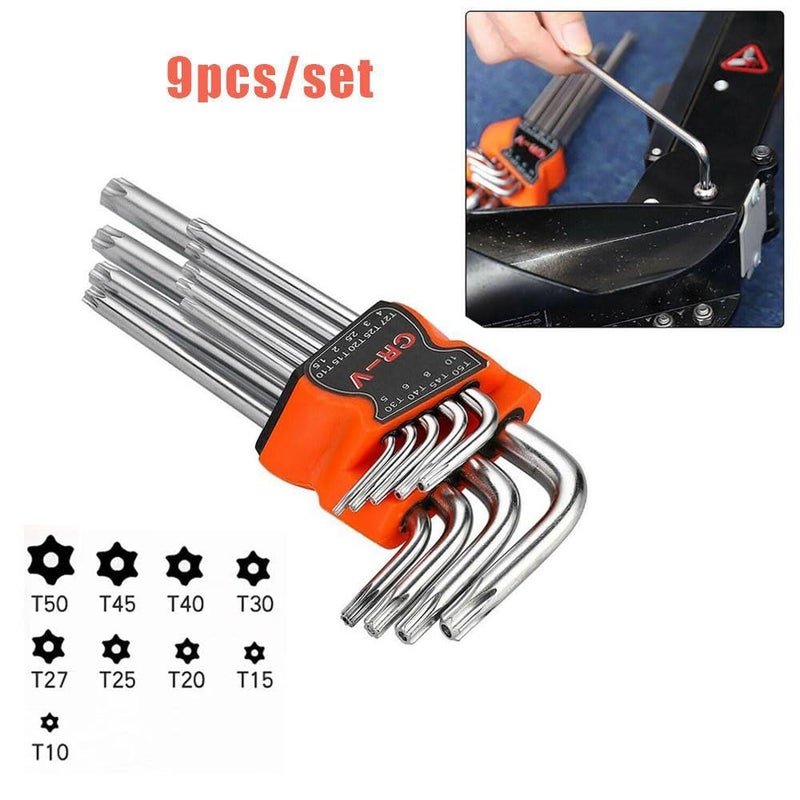 MLD MLD Allen Key Star Torx Set Short Arm Wrench Hex Keys 9 Pieces Size T10T50 TRKS105Steel Pack of1  - Image 2