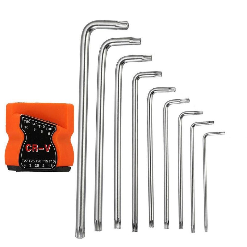 MLD MLD Allen Key Star Torx Set Short Arm Wrench Hex Keys 9 Pieces Size T10T50 TRKS105Steel Pack of1  - Image 1
