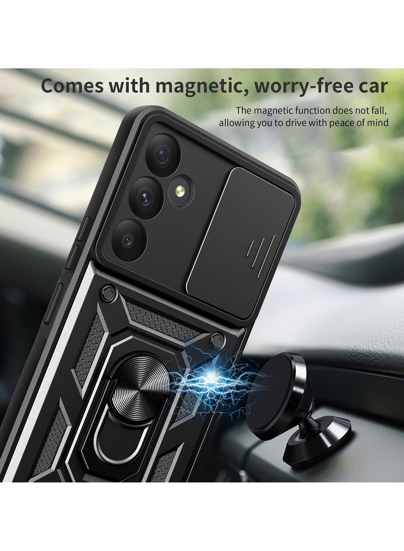 جراب حمايه ويندو مقاوم للصدمات وحمايه للكاميرا مزود بدبله معدنيه متوافق مع Samsung Galaxy A35 (اسود) - Image 5