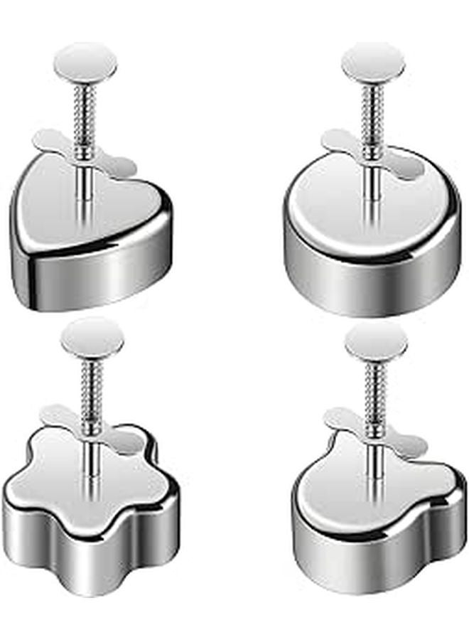 Stainless Steel Rice Ball Molds 4 Pack with Bear Flower Heart Round Shapes for Kids Meals - Image 1