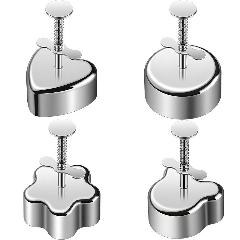 Stainless Steel Rice Ball Molds 4 Pack with Bear Flower Heart Round Shapes for Kids Meals - Image 2