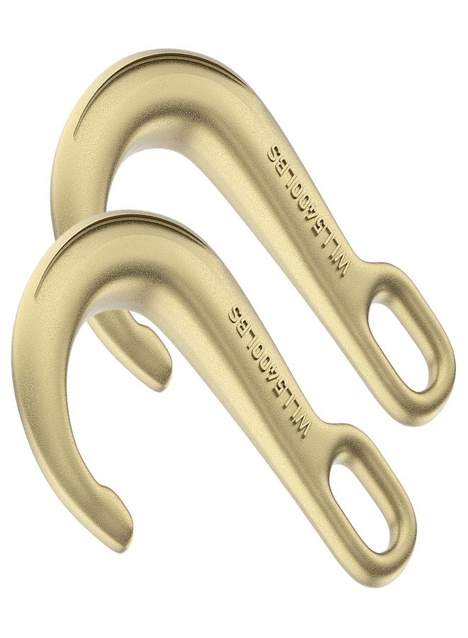 AODESTINY 2PCS 8" Heavy Duty J Hooks for Towing, Yellow Zinc Plated Tow J Hook Grade 70 Clevis J Hook for Transport Chain, 5400LBS Capacity Heavy Load - Image 1