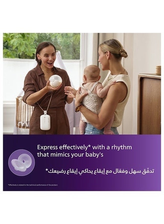 Philips Avent Hands-free Double Electric Breast Pump, Hospital-strength Motor, Mimics Baby's Drinking Rhythm, Pumps up to 85 Times per Minute, Light Collection Cup, 2 Breast Shields, Model SCF534/11 - Image 4