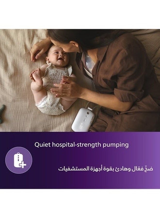 Philips Avent Hands-free Double Electric Breast Pump, Hospital-strength Motor, Mimics Baby's Drinking Rhythm, Pumps up to 85 Times per Minute, Light Collection Cup, 2 Breast Shields, Model SCF534/11 - Image 5