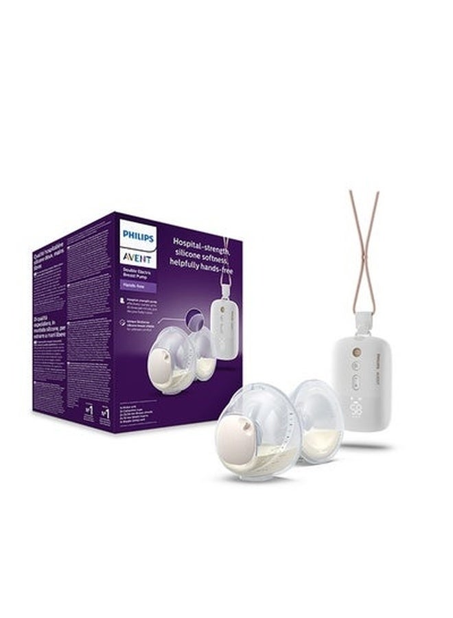 Philips Avent Hands-free Double Electric Breast Pump, Hospital-strength Motor, Mimics Baby's Drinking Rhythm, Pumps up to 85 Times per Minute, Light Collection Cup, 2 Breast Shields, Model SCF534/11 - Image 1