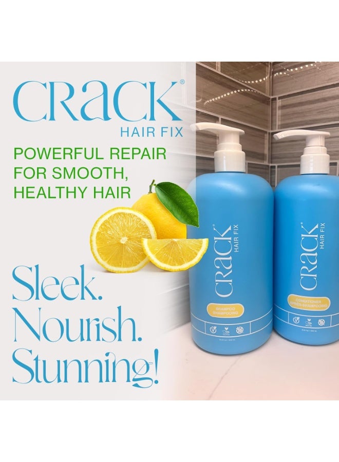 CRACK HAIR FIX Shampoo and Conditioner Set, 33.8 oz Each | Anti-Frizz Hair Products for Damaged Hair, Bond Repair, Curl Care, Humidity Control, and Color Protection - Image 4