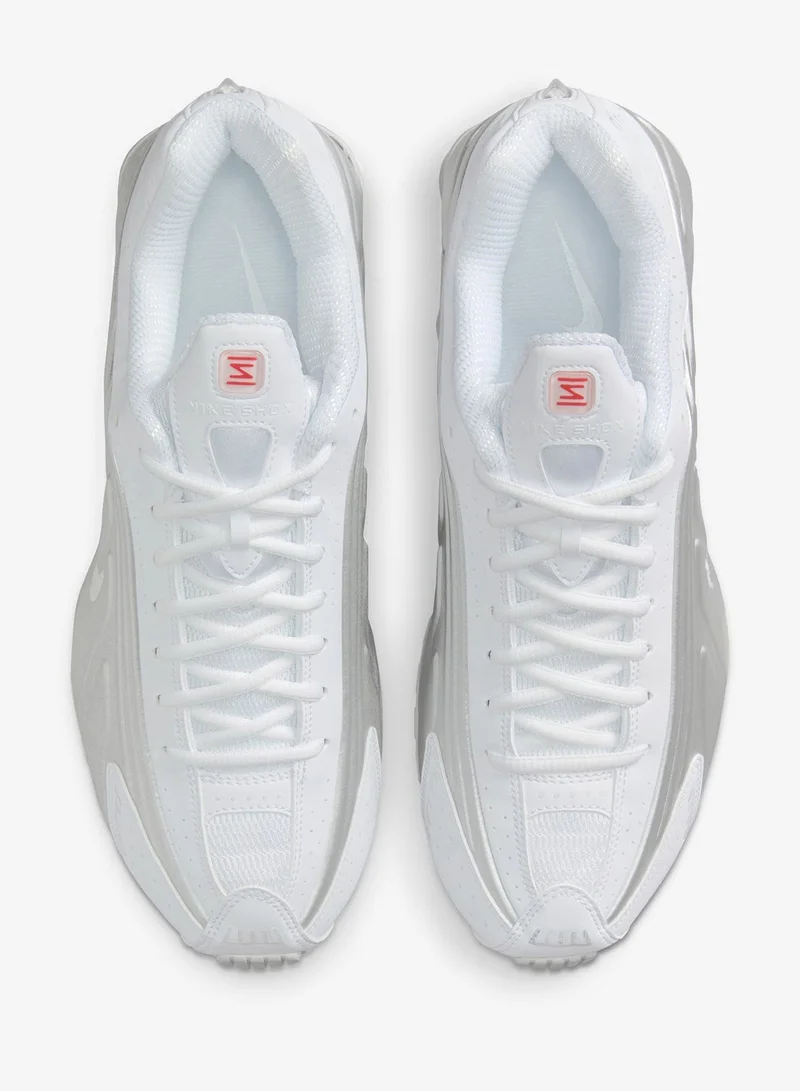 Nike WHITEMTLCSILVER-WHITE-BRTCRIMSON Shox R4 for Men | Best Price UAE