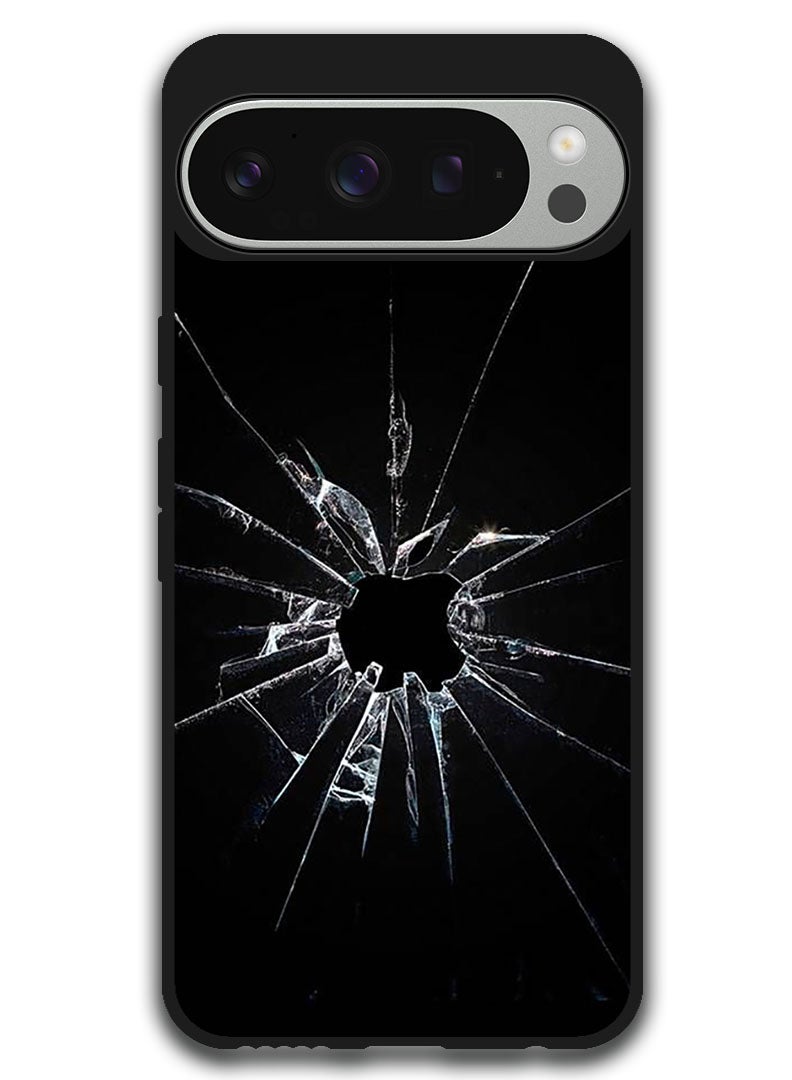 Theodor Protective Case Anti Scratch Shock Proof Bumper Cover For Google Pixel 9 Pro Cracked Glass Apple Logo - Image 1