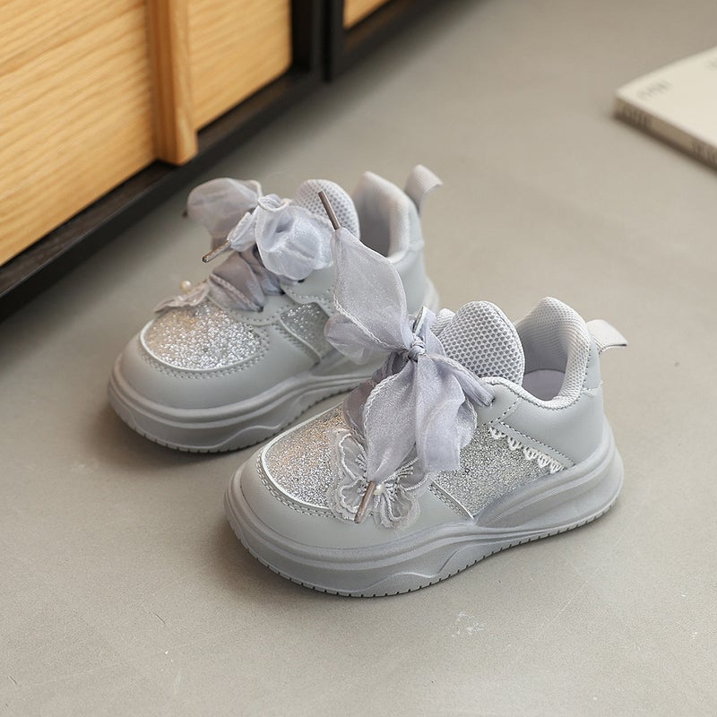 Children''s Sports Shoes Girls Dad''s Shoes 2025 Spring and Autumn New Little Girls Bow Baby Princess Casual Shoes - Image 1