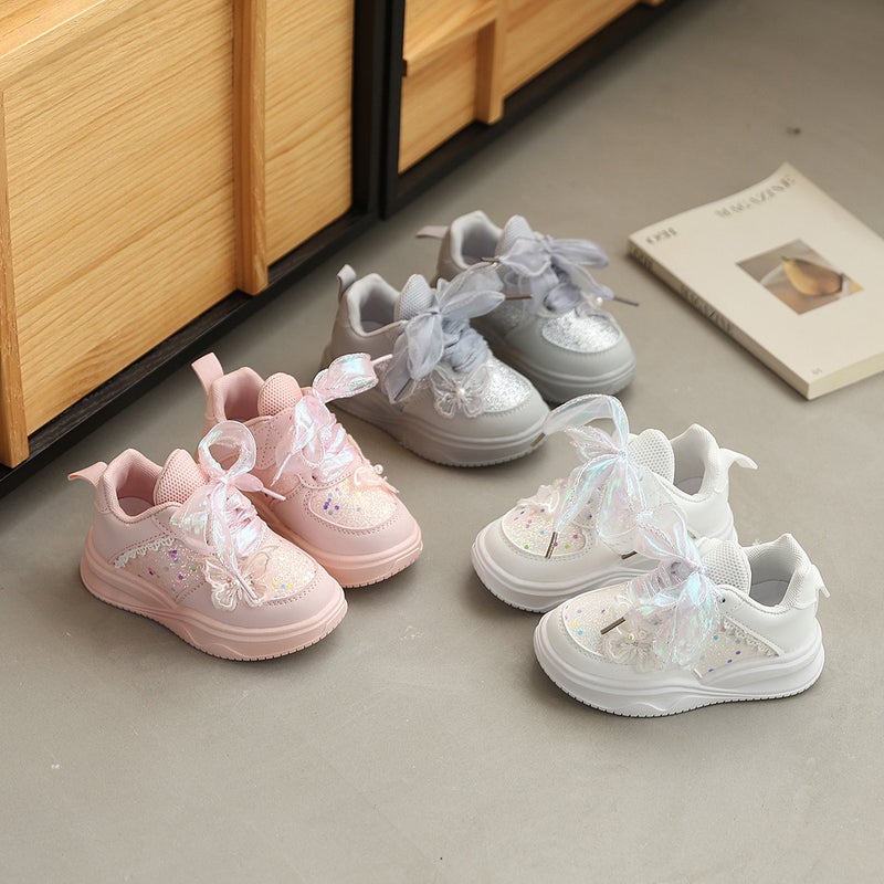 Children''s Sports Shoes Girls Dad''s Shoes 2025 Spring and Autumn New Little Girls Bow Baby Princess Casual Shoes - Image 2