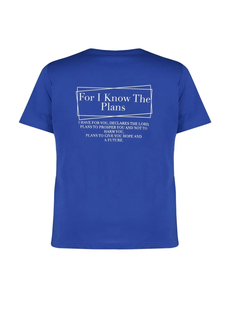 Trendyol Curve Crew Neck Back Printed T-Shirt