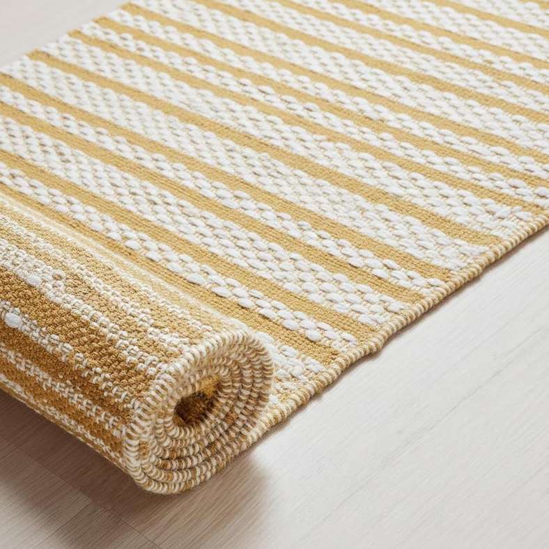 Pan Home Eileen Recycle Dhurrie with Fringe - Mustard - Image 3