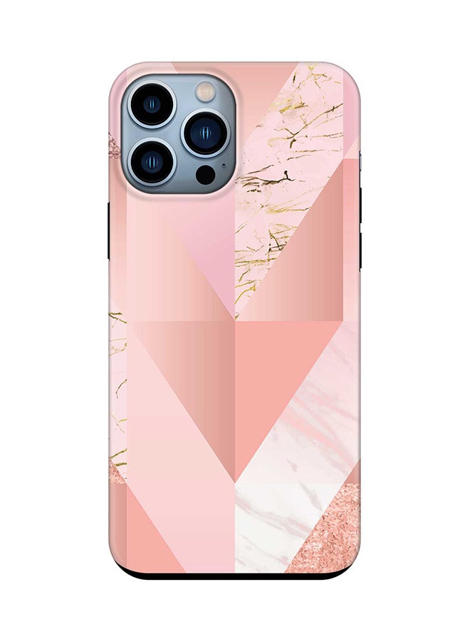 Stylizedd Tough Pro Series Case for Apple iPhone 14 Pro Max Dual Layer hybrid PC & TPU Customized Mobile Cover Shield with inner TPU protection Matte Finish - Marble Pink Vintage