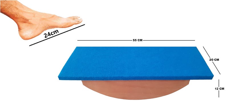 TYCOON PHYSIO SOLUTIONS Wooden Balance Board Foot Rocker Leg Exerciser Occupational Physio Therapy,Simply fit Board & Balance Board (55 * 20 * 12CM) - Image 2