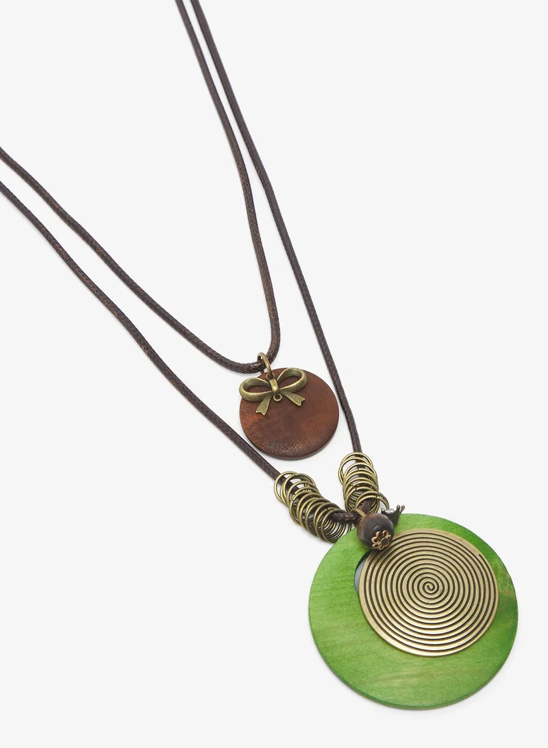 جينجر قلادة بوهيمية بطبقتين