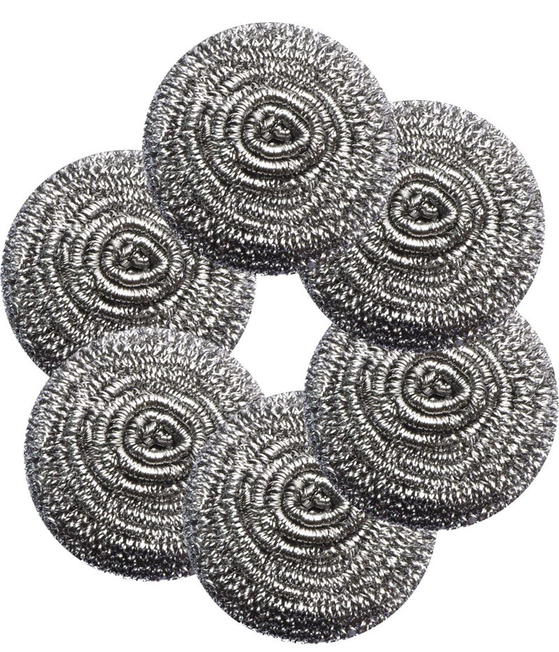 Docduet 6Pcs Steel Wool Scrubbers  Flexible Scrubber Pads for Cleaning Dishes Pots Pans Grills and Sinks