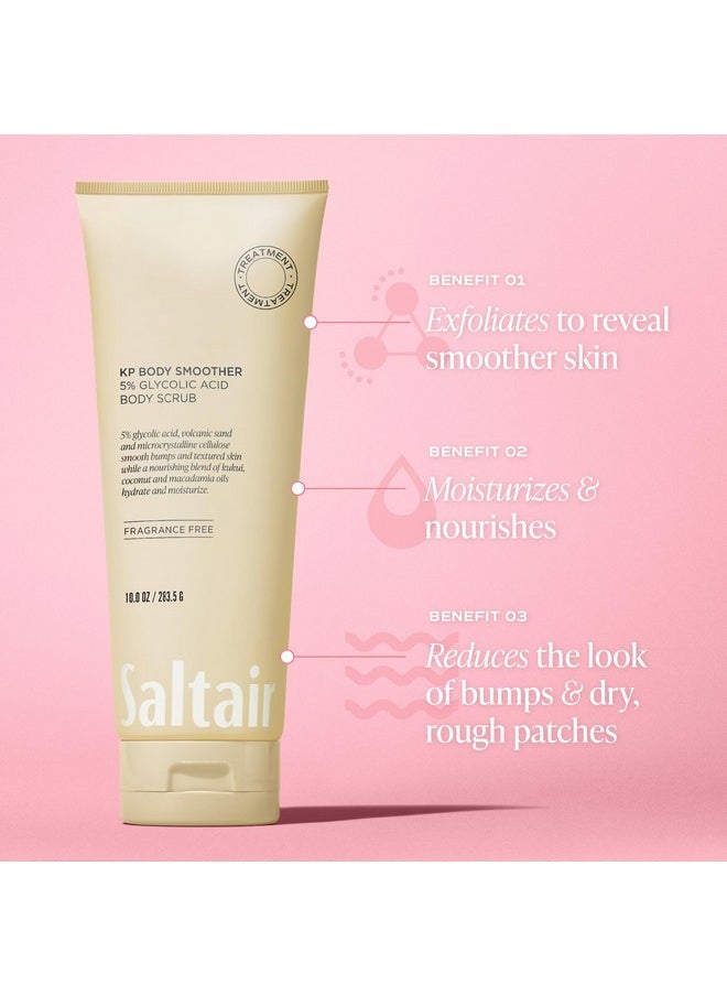 Saltair Saltair KP Body Scrub. 5% Glycolic Acid Treatment with Volcanic Sand and Plant Moisturizers. Fragrance-Free Physical Chemical Exfoliator. Exfoliating Body Scrubber for Rough Bumpy Skin, 10oz.  - Image 4