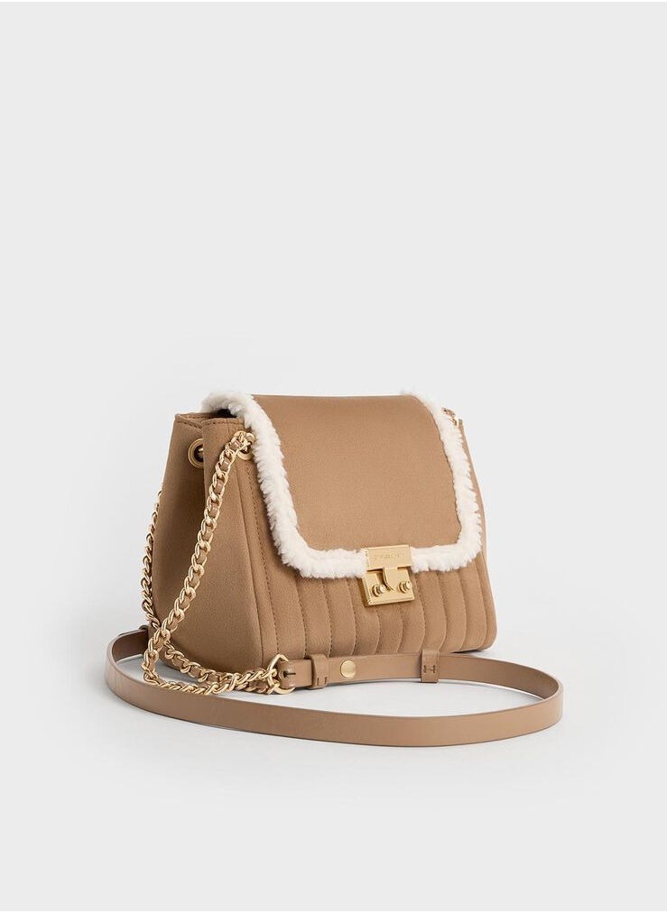 Charles & Keith Donna Crinkle-Effect Shoulder Bag  - Image 3