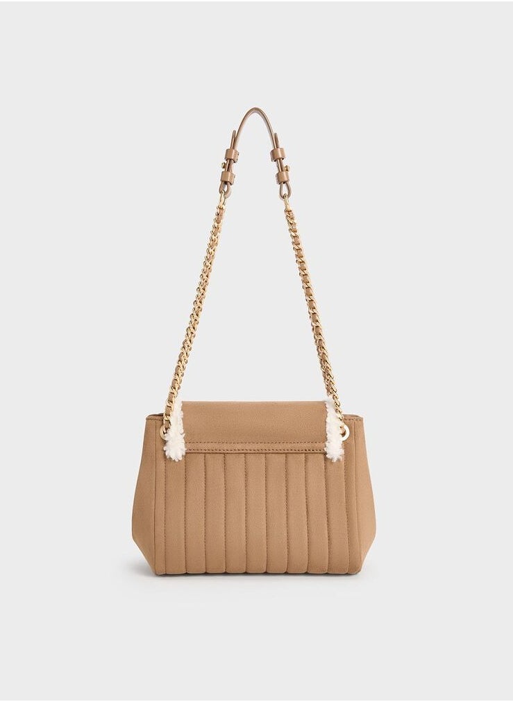 Charles & Keith Donna Crinkle-Effect Shoulder Bag  - Image 5